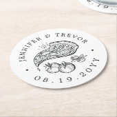 ピザテーマのグルメ |ナプキン ラウンドペーパーコースター (アングル)