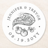 ピザテーマのグルメ |ナプキン ラウンドペーパーコースター (正面)