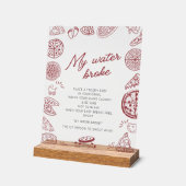 ピザテーマベビーシャワー私の水が壊れたゲームサイン アクリルサイン (傾斜)