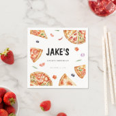 ピザテーマ誕生日 スタンダードカクテルナプキン (インサイチュ)