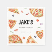 ピザテーマ誕生日 スタンダードカクテルナプキン (正面)