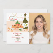 ピザディナイタリアンー誕生日パーティーの写真 招待状 (正面)