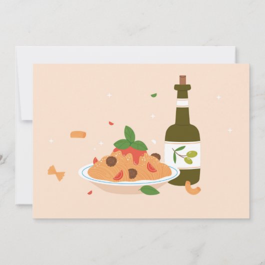 ピザディナイタリアンー誕生日パーティーの写真 招待状 (裏面)