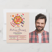 ピザディナイタリアンー誕生日パーティーランチ写真 招待状 (正面)