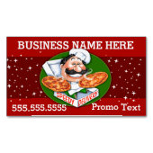 ピザデリバリーピッツェリアレストランプロモーション マグネット名刺 (正面)