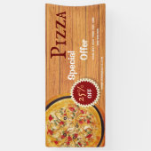 ピザデリバリー ピザカフェ ピザレストラン オープン 横断幕 (縦)