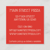 ピザトッピングフードレイタリアンストランドピザ屋 スクエア名刺 (裏面)