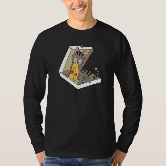 ピザトラ猫ペット Tシャツ (正面)