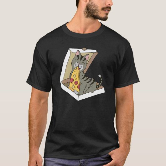ピザトラ猫ペット Tシャツ (正面)