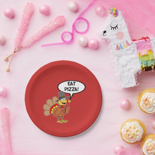 ピザトルコの巡礼者の帽子の感謝祭を食べて下さい ペーパープレート (パーティー)