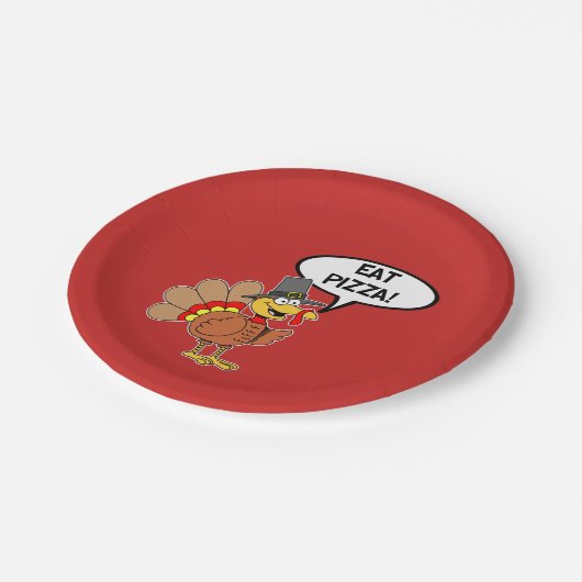 ピザトルコの巡礼者の帽子の感謝祭を食べて下さい ペーパープレート (アングル)