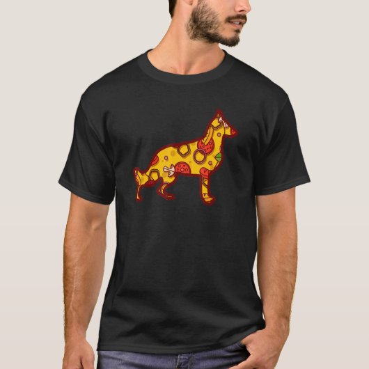 ピザドッグピザドイツ羊飼い犬 Tシャツ (正面)