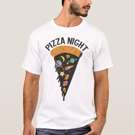ピザナイト宇宙 Tシャツ (正面)