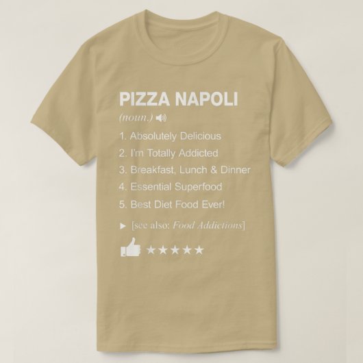 ピザナポリ定義の意味おもしろい Tシャツ (デザイン正面)