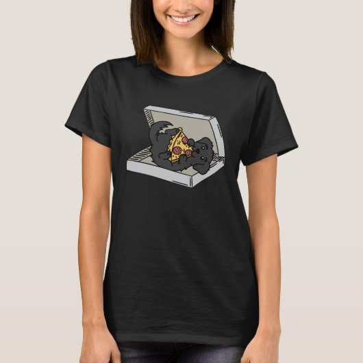 ピザニューファンドランド犬 Tシャツ (正面)