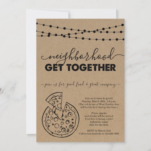 ピザネイバーグギャザー招待状 招待状 (正面)