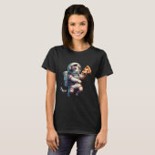 ピザノート宇宙飛行士猫ピザ Tシャツ (正面フル)