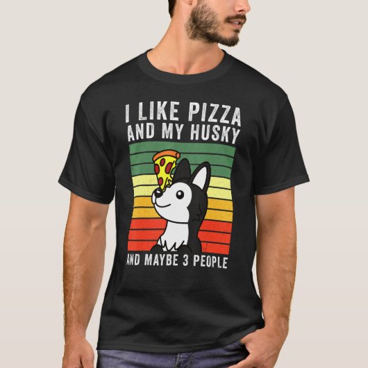 ピザハスキー犬 Tシャツ (正面)