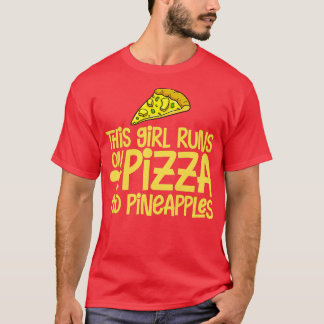 ピザハワイアンパイナップルハおもしろいワイ引用文 Tシャツ