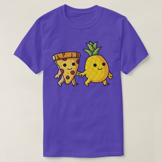 ピザハワイパイナップルとピザラブ Tシャツ (デザイン正面)