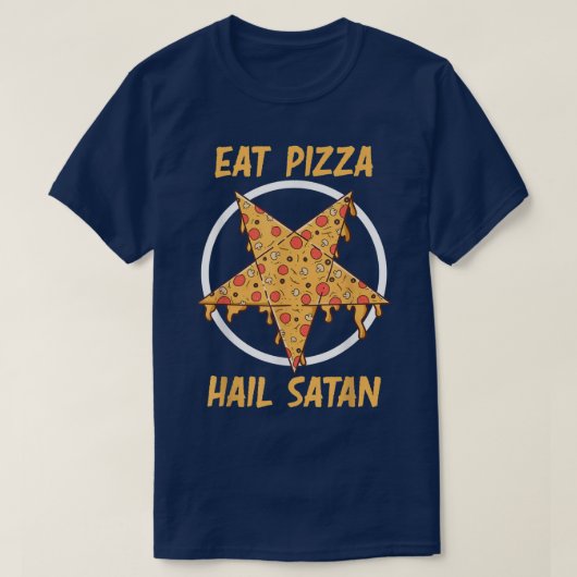 ピザハ食べイルサタンデビルピザ Tシャツ (デザイン正面)