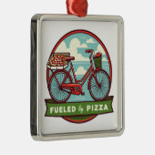 ピザバイクで燃料を補給する メタルオーナメント (右)