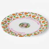 ピザバースデーカスタマイズターパーティー小さな女の子写真 ペーパープレート (アングル)