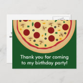 ピザバースデーパーティーありがとう ポストカード (正面/裏面)