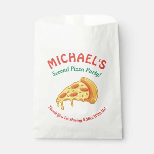 ピザバースデーパーティーの好意バッグ フェイバーバッグ (正面)