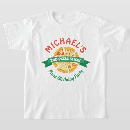 ピザバースデーパーティーシャツ Tシャツ (レイダウン)