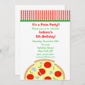 ピザバースデーパーティ招待状 招待状 (正面/裏面)