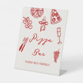 ピザバーピザステーションピザベビーシャワー 台座サイン (正面)
