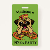 ピザパおもしろいグカスタム文字バッジ バッジ (正面)