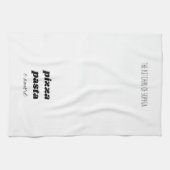 ピザパおもしろいスタアモーレネームホワイトブラック料理 キッチンタオル (横)