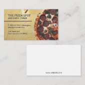 ピザパイを木製テーブル 名刺 (正面/裏面)