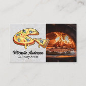 ピザパイイラストレーション | れんがオーブン 名刺 (正面)