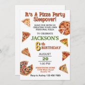 ピザパイスライスお一人様歳の誕生日パーティーI 招待状 (正面/裏面)