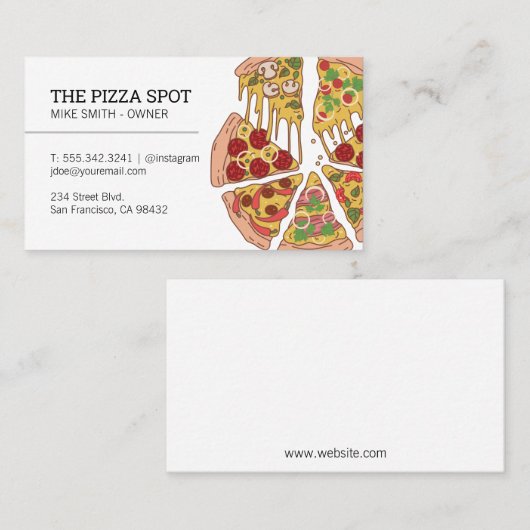 ピザパイスライス 名刺 (正面/裏面)