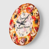 ピザパイフードイタリアンテーマ ラージ壁時計 (傾斜)