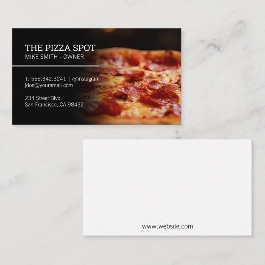 ピザパイペペローニ | レストラン 名刺 (正面/裏面)