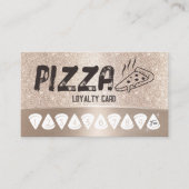 ピザパスタレストランモダン金ゴールドロイヤリティパンチ ロイヤリティカード (正面)