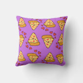 ピザパタおもしろいン紫の子供の男の子 クッション (裏面)