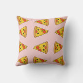 ピザパターンおもしろいキュートなピンクのキッズペパロニ クッション (裏面)