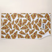 ピザパターンカスタムなモノグラムのビーチタオル ビーチタオル (正面)