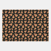 ピザパターンブルー白黒 ラッピングペーパーシート (正面2)