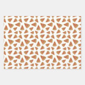 ピザパターンブルー白黒 ラッピングペーパーシート (正面)