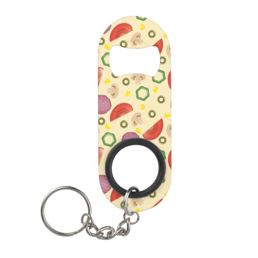 ピザパターン2 キーホルダー栓抜き (正面)