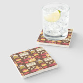 ピザパターン2 ストーンコースター (横)