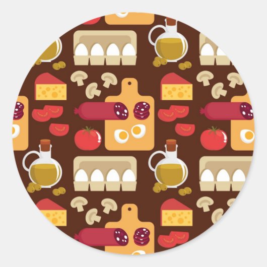 ピザパターン ラウンドシール (正面)