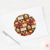 ピザパターン ラウンドシール (封筒)